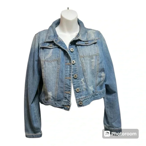 Highway Jeans Jackets & Blazers - Highway Jeans distressed jean jacket